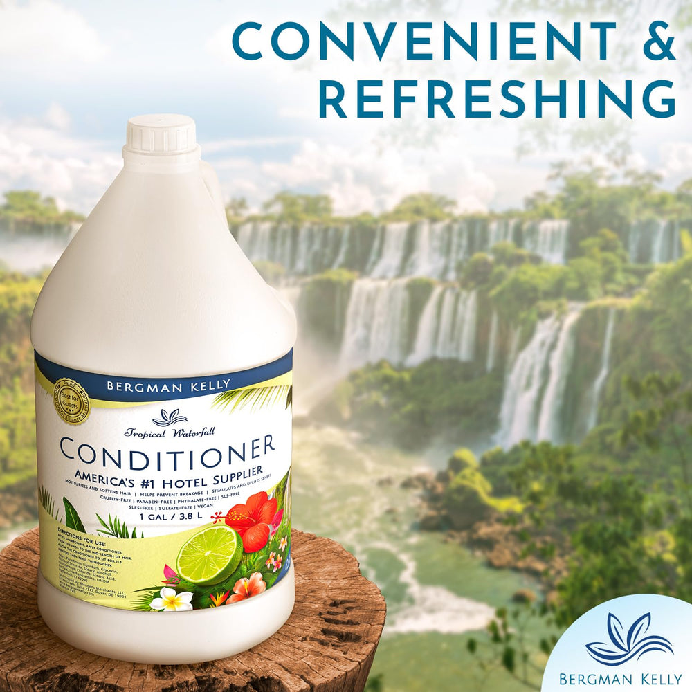 Durable bulk packaging emphasizes sustainability and easy refills.