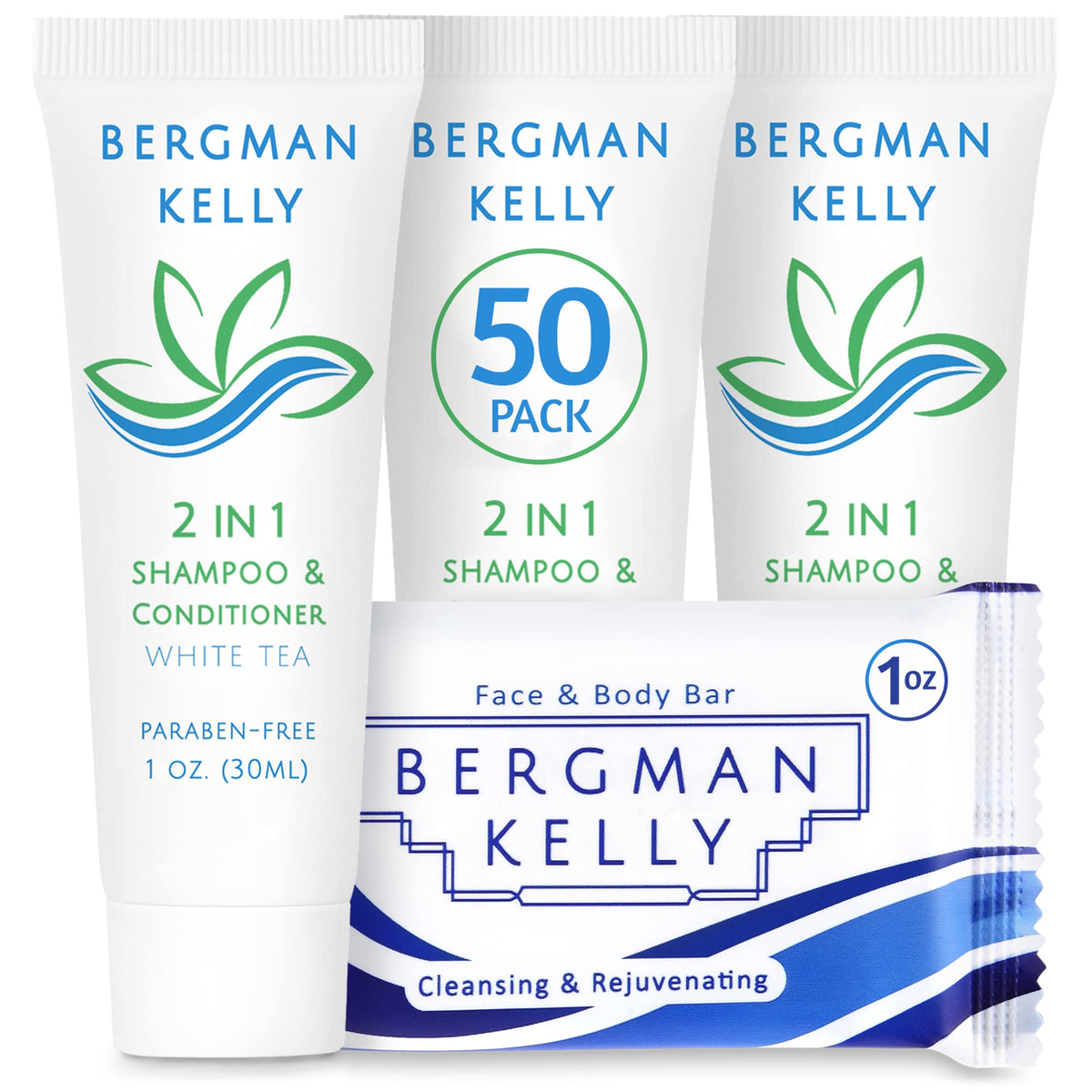BERGMAN KELLY rectangle soap bars in 1 oz wraps for hygienic guest bathrooms