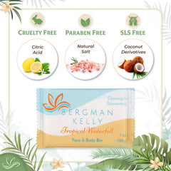 BERGMAN KELLY individually wrapped soap bars ensuring hygiene and freshness.