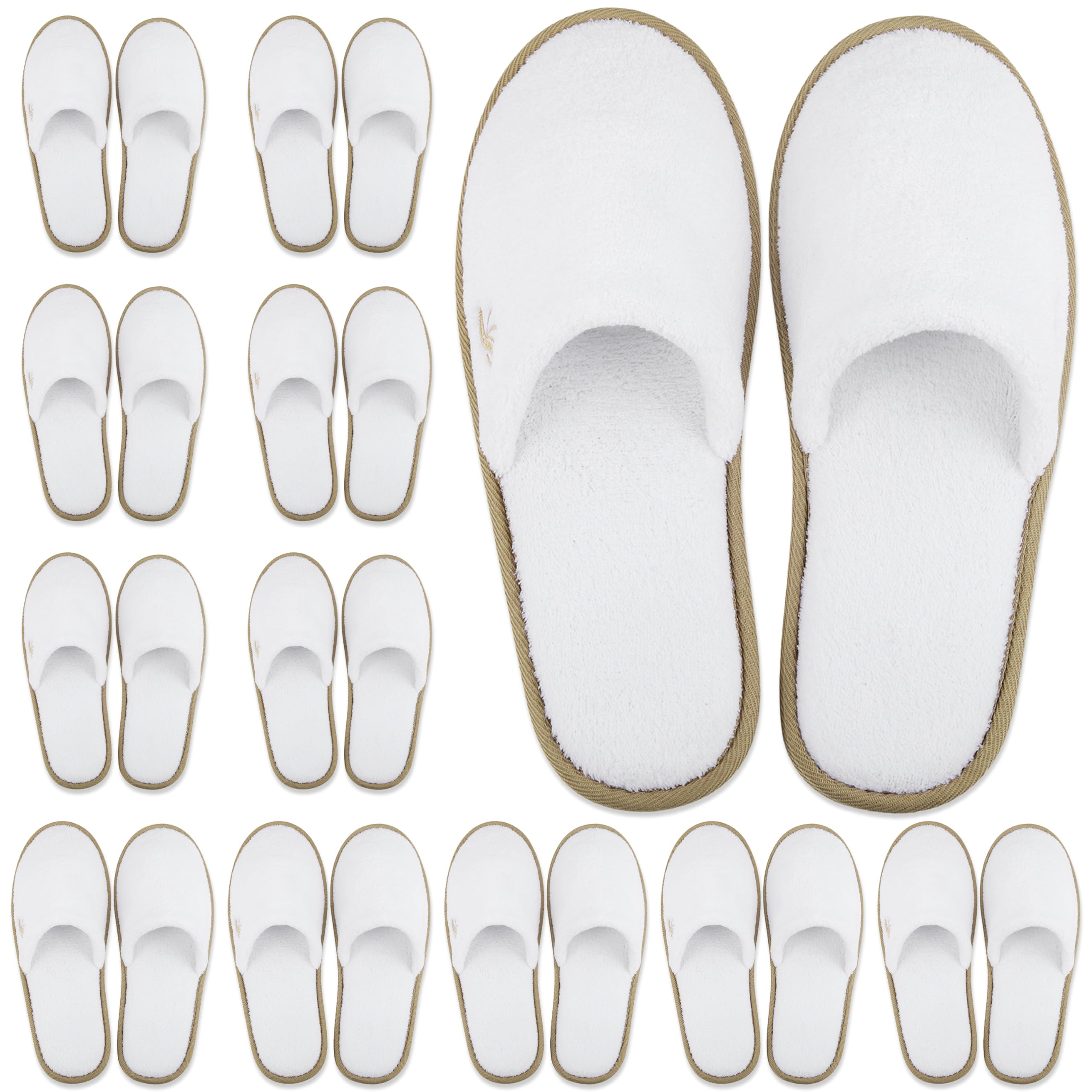 BERGMAN KELLY white closed-toe spa slippers for hotels and guest rooms