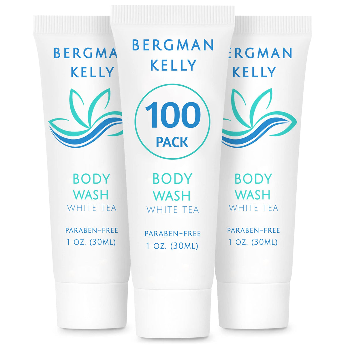 BERGMAN KELLY travel size body wash front view highlights compact hotel-friendly size for guests