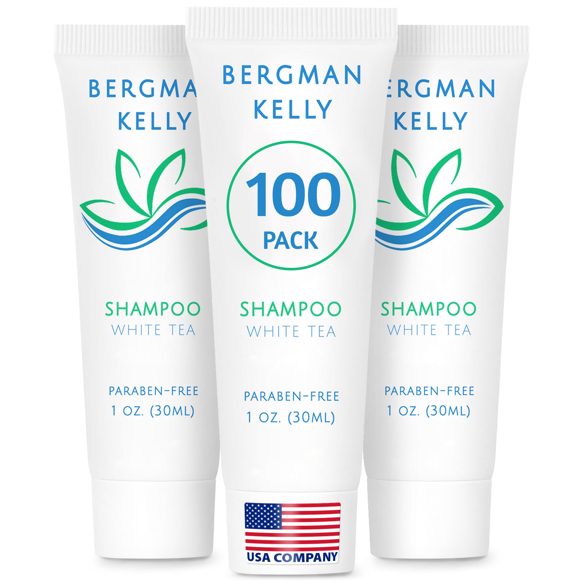 BERGMAN KELLY travel-size shampoo foil-sealed tube for hygienic guest use.