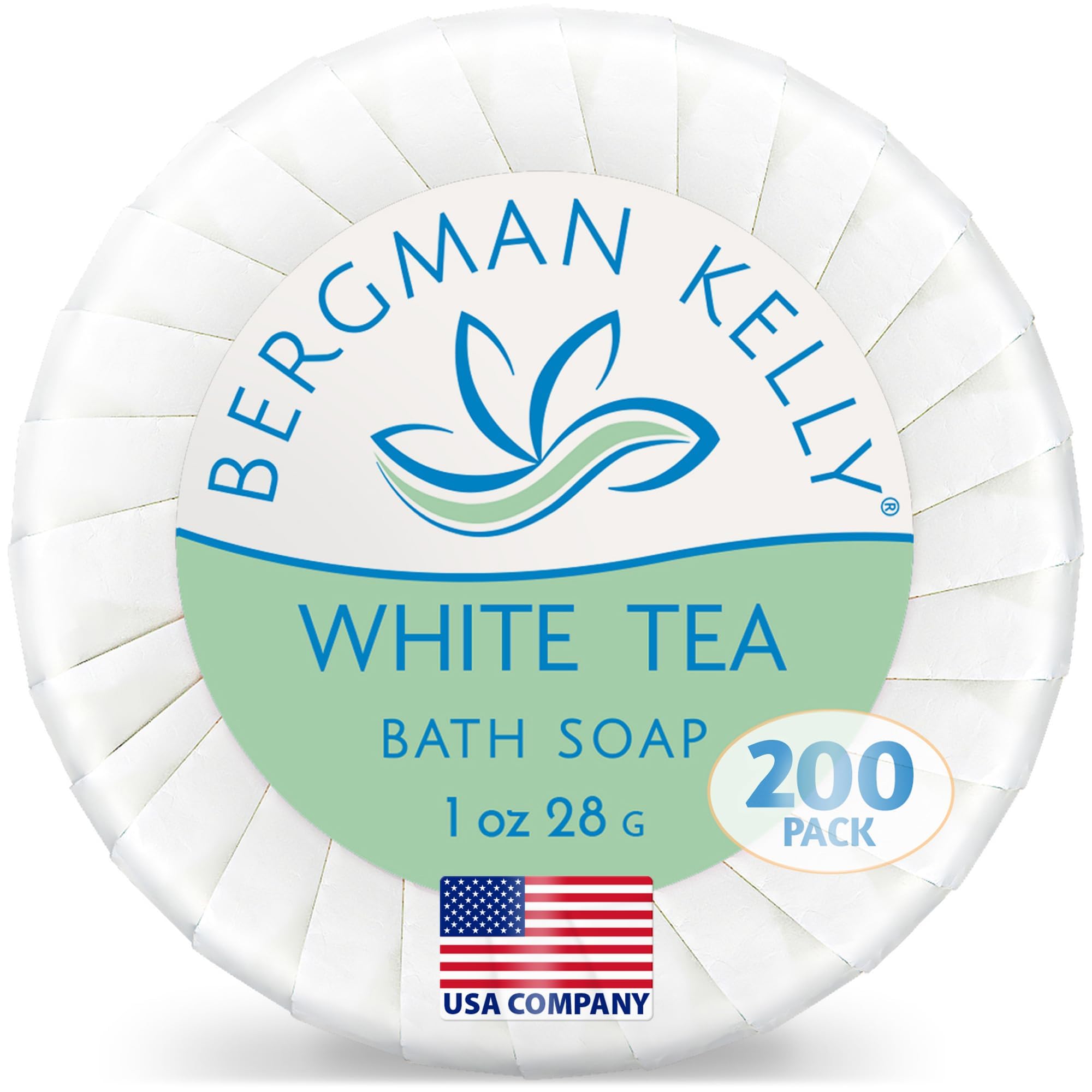 BERGMAN KELLY white tea soap bar 1oz packaging ideal for hotel guest amenities
