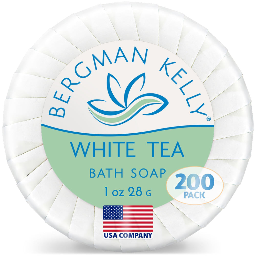 BERGMAN KELLY white tea soap bar 1oz packaging ideal for hotel guest amenities