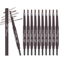 Berinist 12pcs dark brown eyebrow pencils packaging for on-the-go grooming.