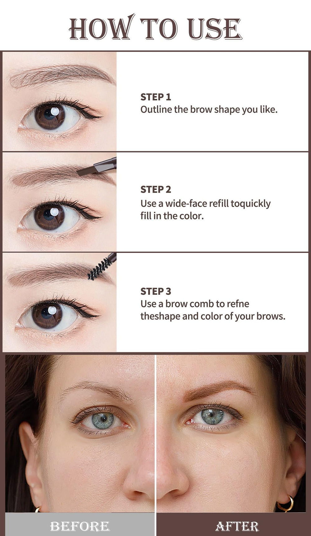 Berinist eyebrow pencil kit supports quick daily grooming routine