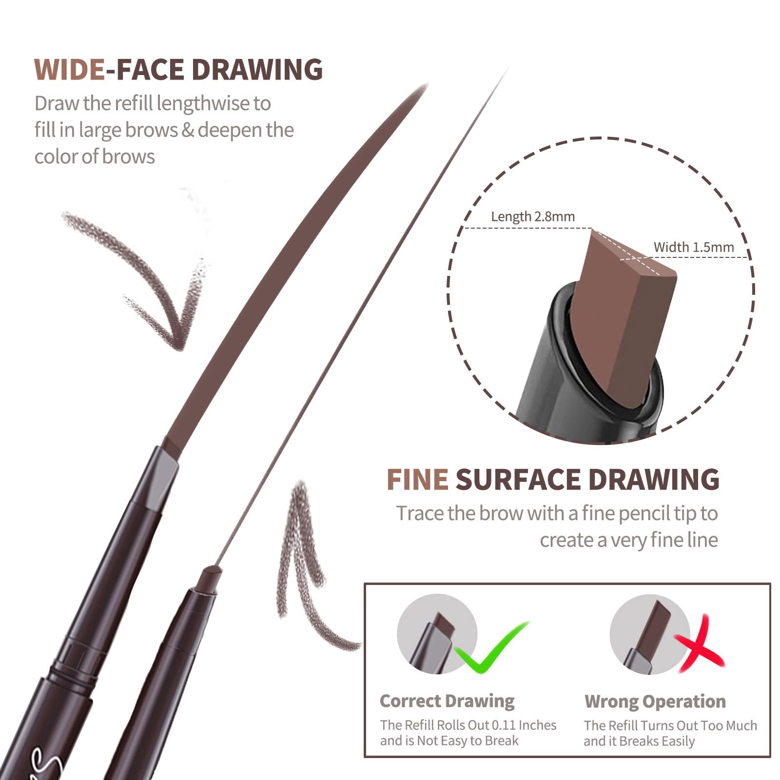 Berinist medium brown pencil provides natural fill for sparse brows