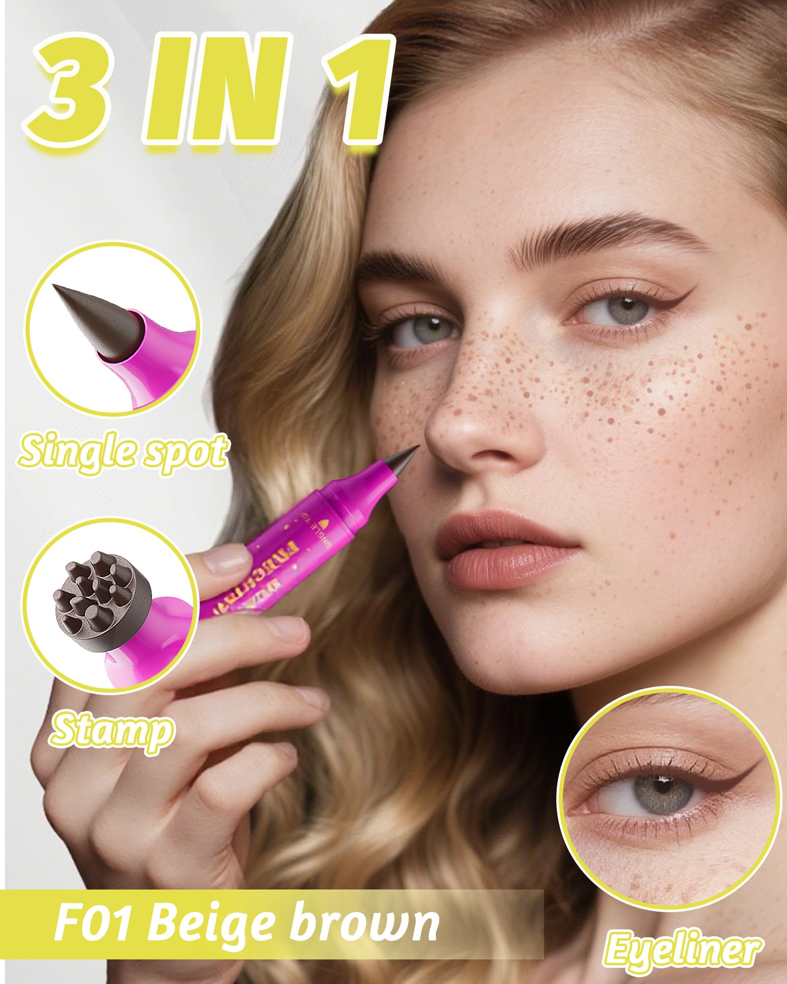 Berinist Freckle Stamp Head with three sizes enables varied, realistic spots.