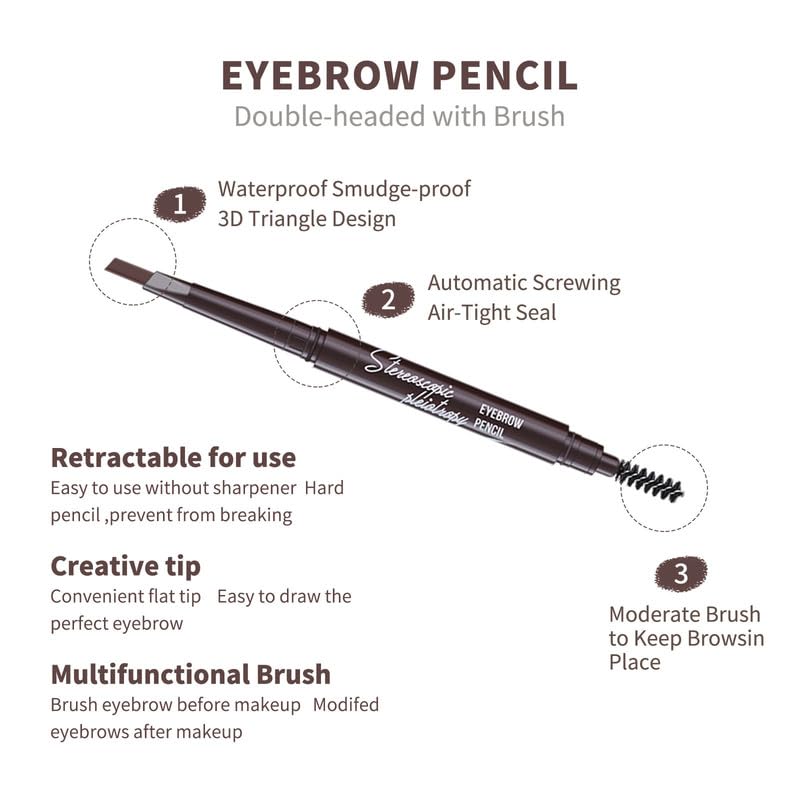 Berinist waterproof long-wear eyebrow pencil resists sweat and rain.