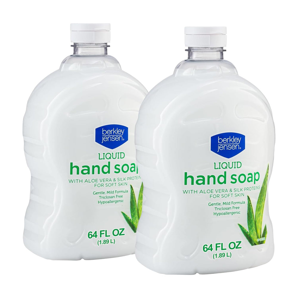 Berkley Jensen Aloe Vera hand soap bottle for everyday cleansing.