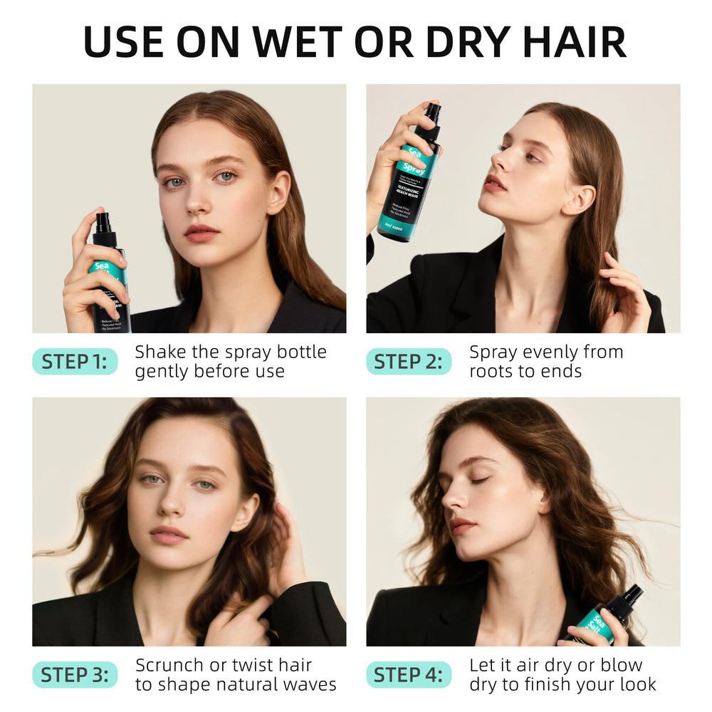 Berlaney Sea Salt Spray travel-ready bottle for on-the-go styling.