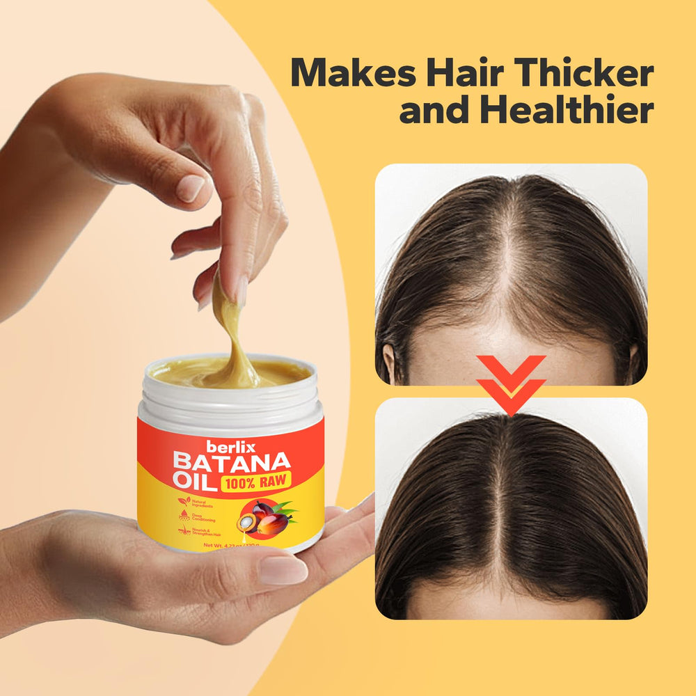 Berlix Batana Oil Paste packaging reflects simple, travel-friendly jar.