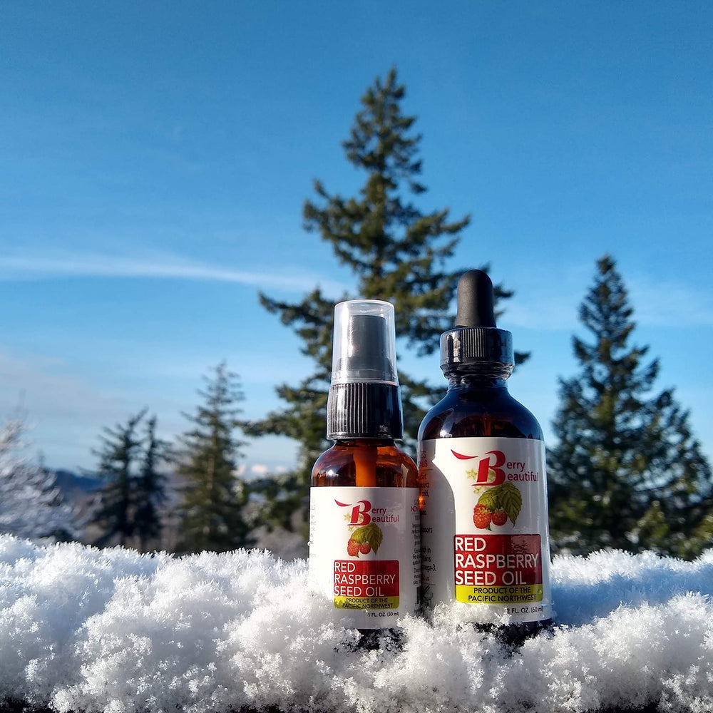 Berry Beautiful Raspberry Seed Oil texture closeup emphasizes light, fast-absorbing feel