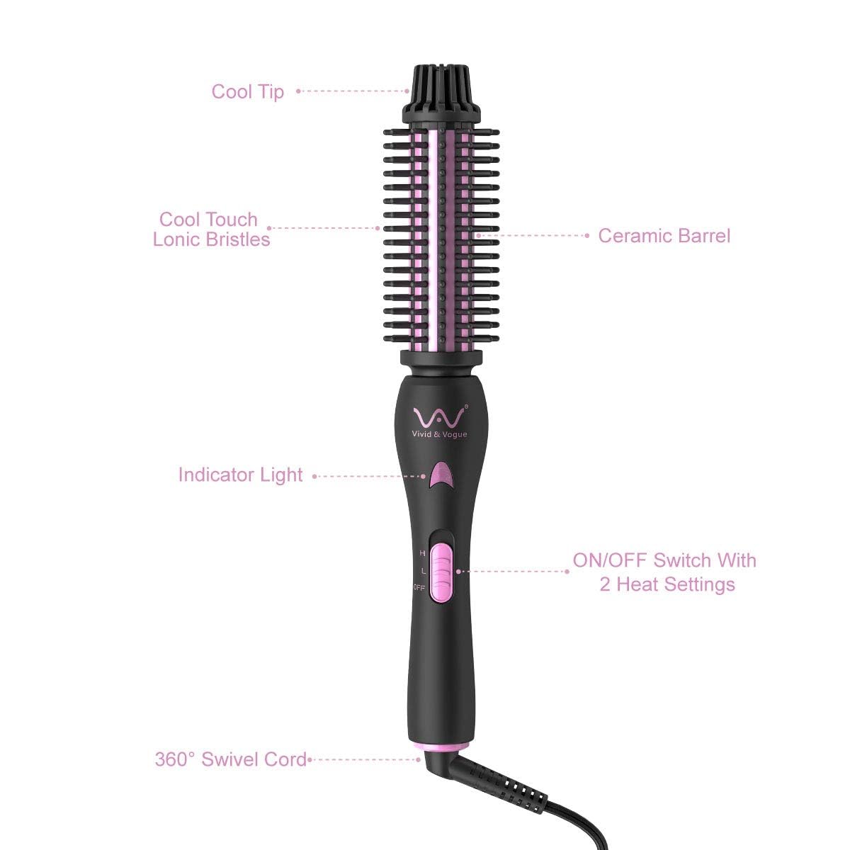 BERTA 2IN1 extended cool tip enables close-to-scalp precision.
