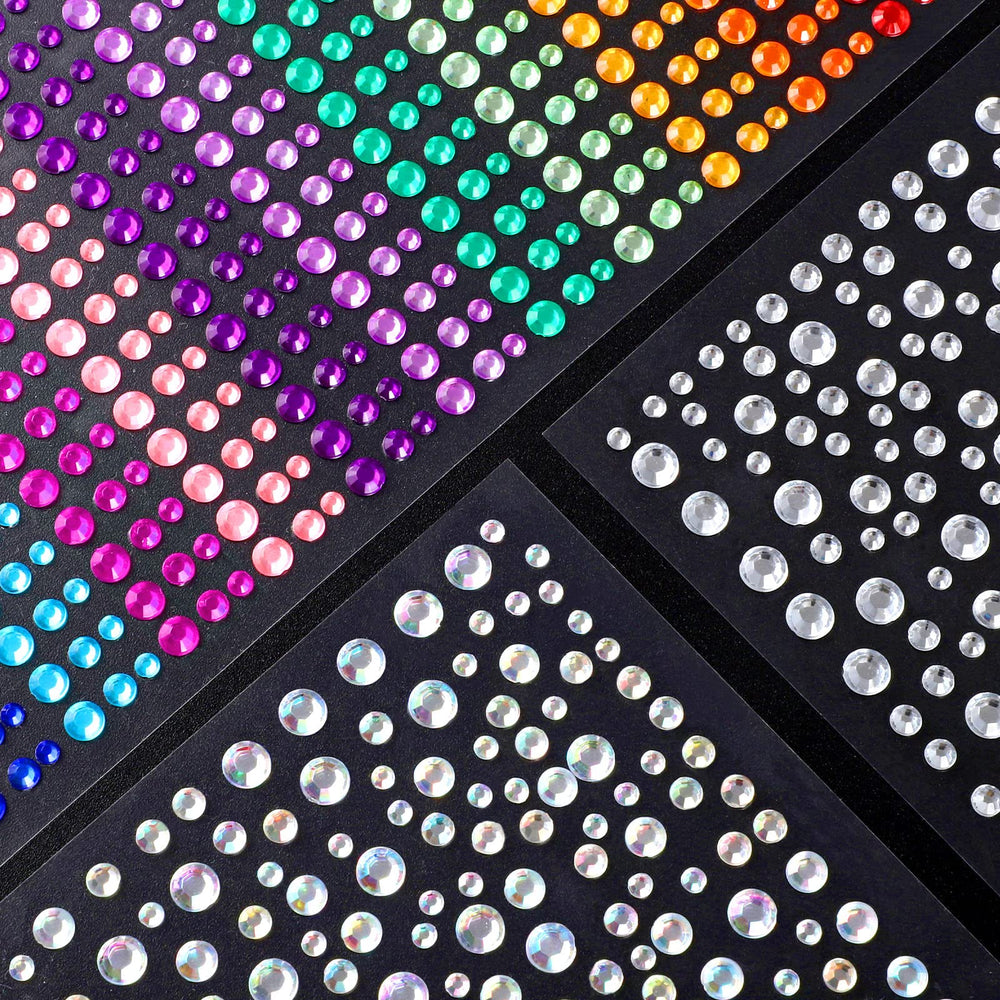 BESARME AB-color face gems 3-6mm add colorful light reflection on skin.