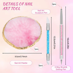 BESARME double-ended nail art brush with varied heads for precise lines