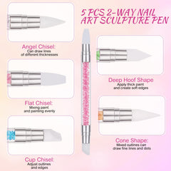BESARME double-ended nail art brush ideal for dots and fine details