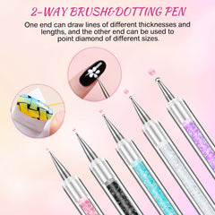 BESARME double-ended nail art brush for bold patterns and lines