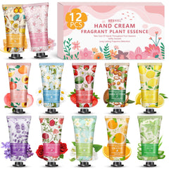 BESNEL 12-pack hand cream gift set with variety fragrances for daily moisture.
