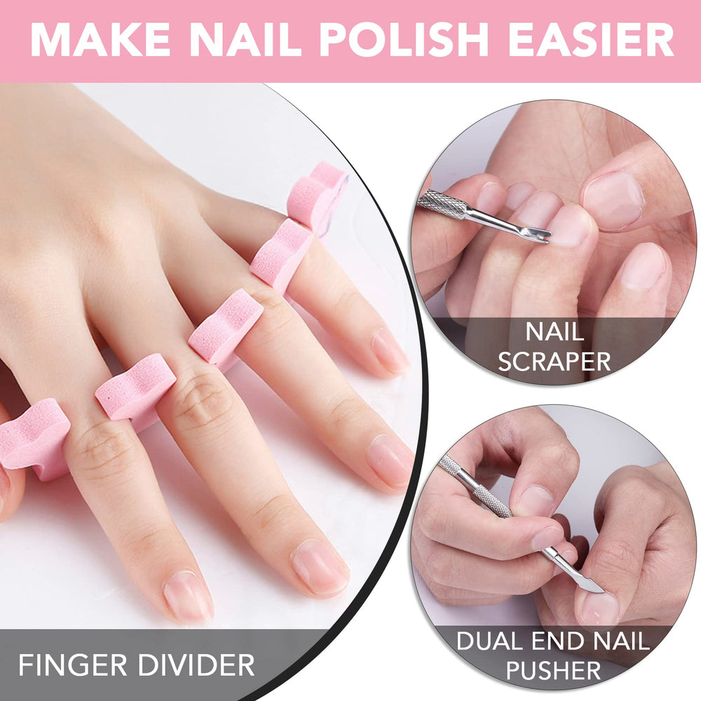 BESNEL kit layout showcasing comprehensive at-home gel removal tools.