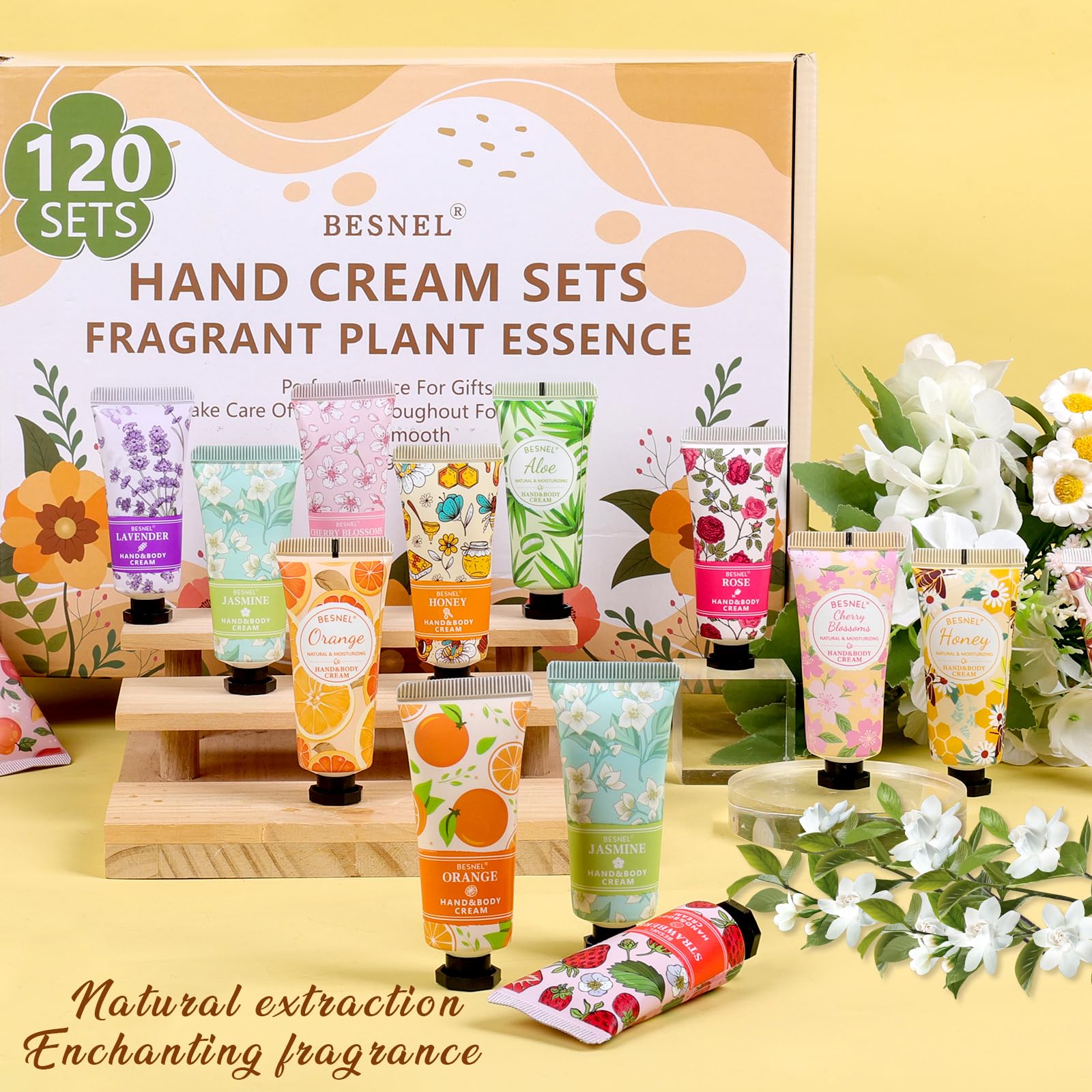 Besnel lavender fragrance hand cream highlighting calming aroma and quick absorption.