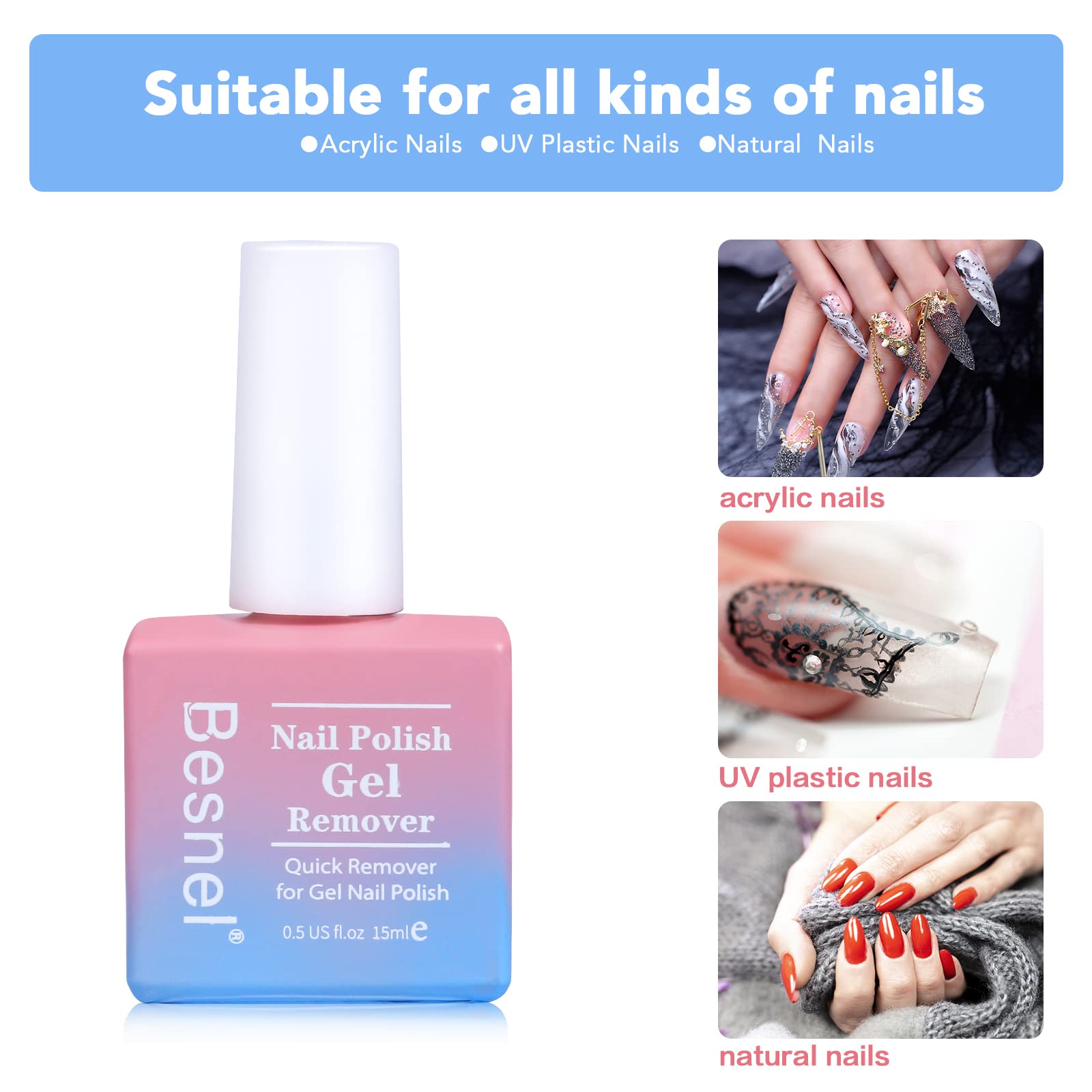 BESNEL nail file and cuticle pusher included for prep