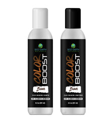 Best Earth Naturals Color Boost Brown Depositing Conditioner application on hair highlights temporary color and conditioning