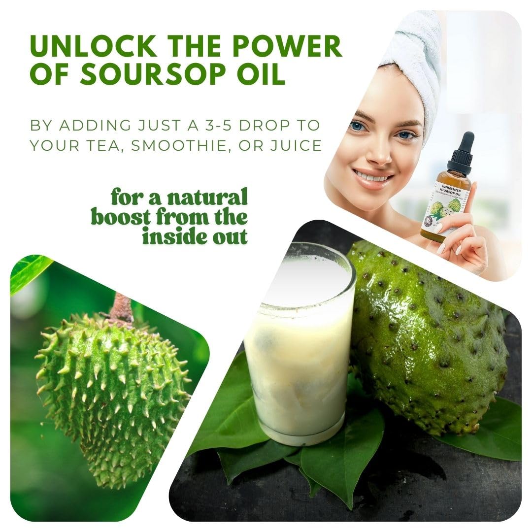 Best Nature's Cosmetics Soursop Oil used on hair for moisturized shine.