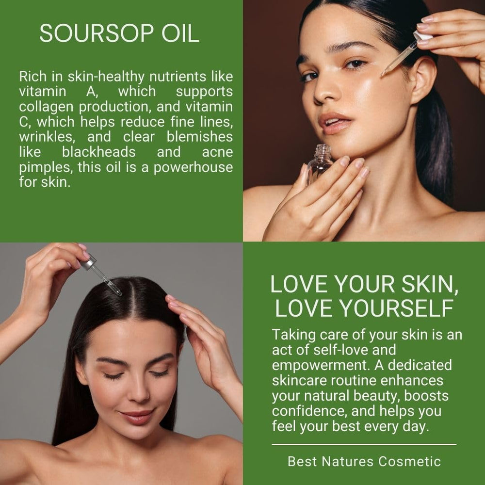 Best Nature's Cosmetics Soursop Oil small-batch packaging signals quality.