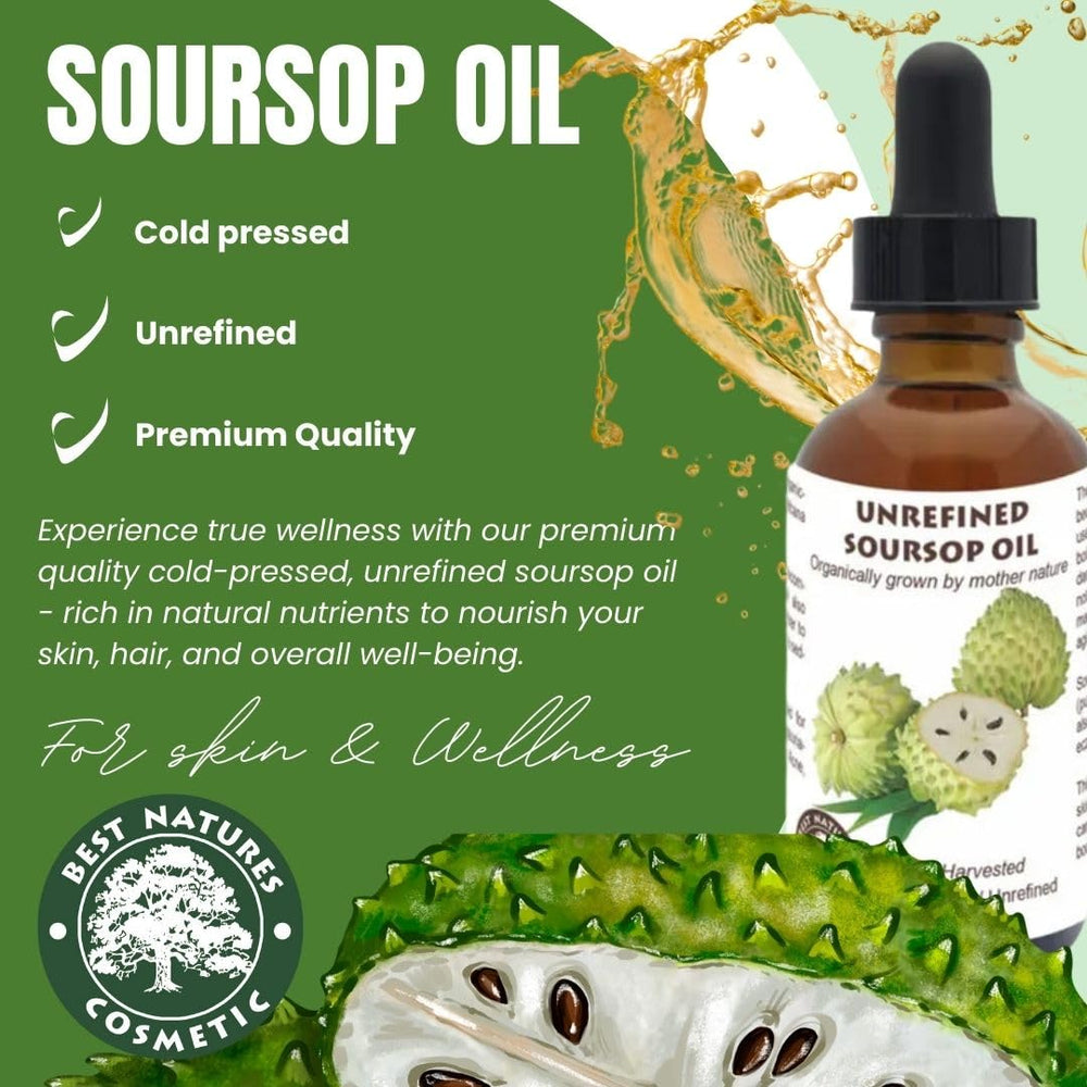 Best Nature's Cosmetics Soursop Oil texture close-up shows semi-solid consistency.