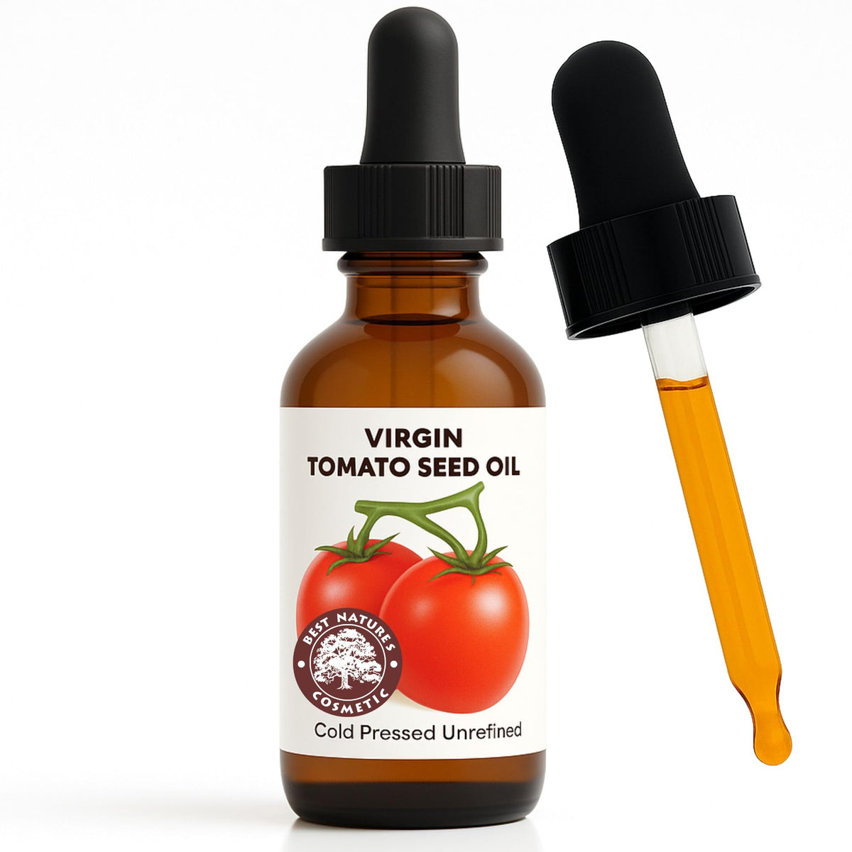 Best Nature's Tomato Seed Oil bottle shows premium cold-pressed formula for radiant skin.