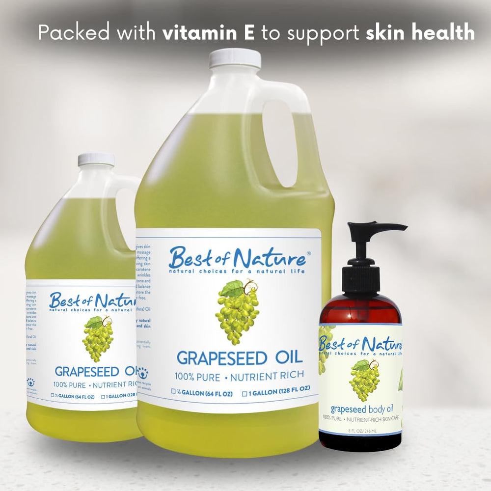Best of Nature grapeseed oil on hair shows conditioning, smooth results.