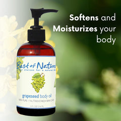 Best of Nature grapeseed oil application on skin demonstrates quick absorption.