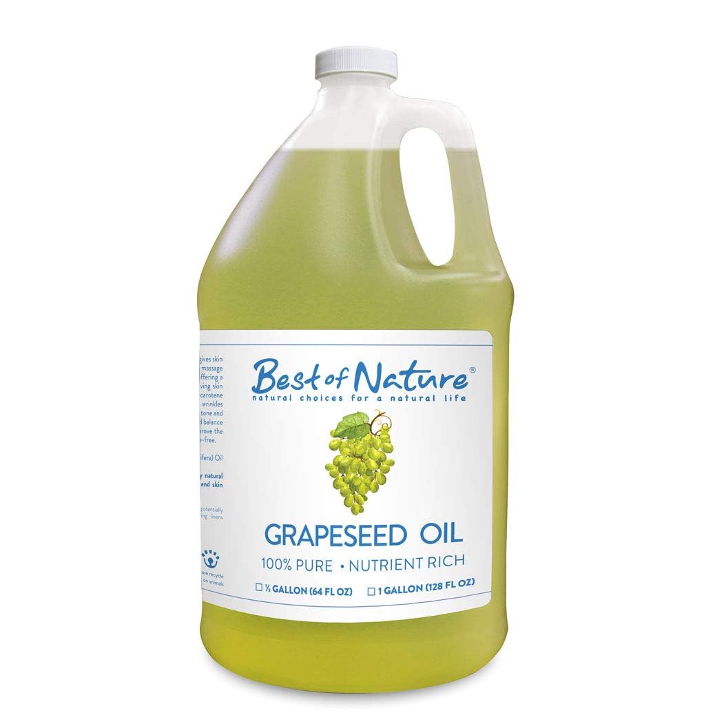 Best of Nature grapeseed oil bottle front for lightweight moisture