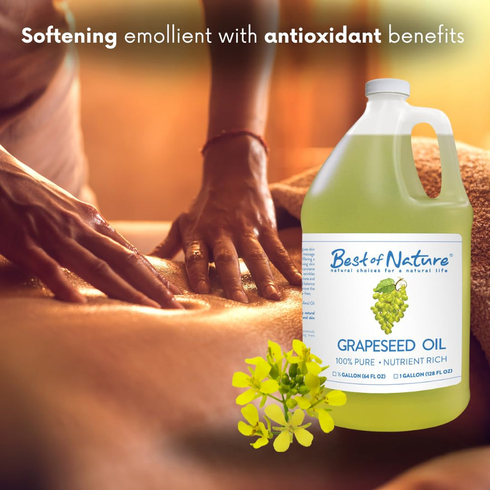 Best of Nature grapeseed oil half-gallon bottle suitable for bulk home use.