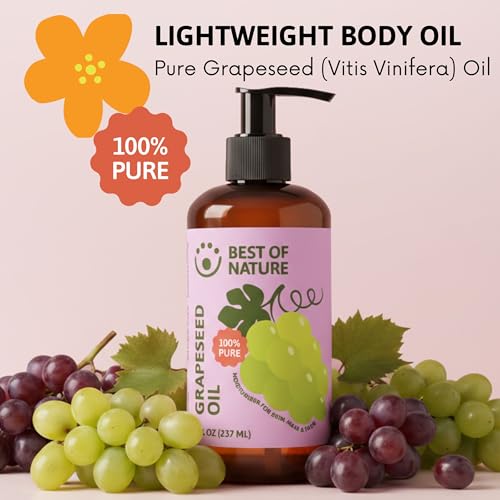 Best of Nature grapeseed oil label close-up highlighting unscented composition