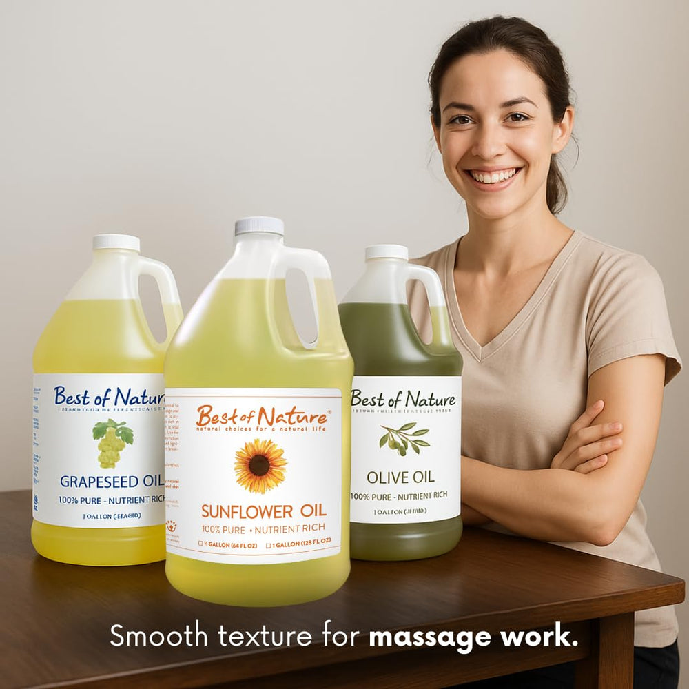 Best of Nature Sunflower Massage Oil during a soothing massage session