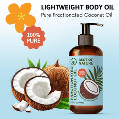 Best of Nature unscented coconut oil applied to skin for gentle cleansing and moisturizing.