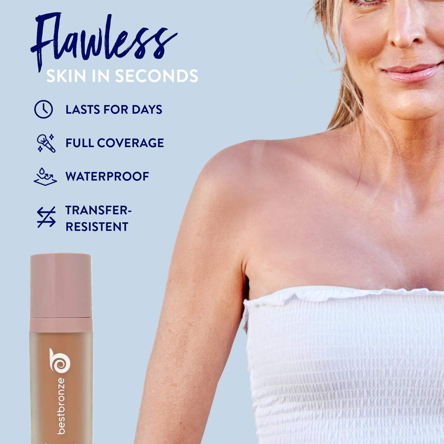 Best Bronze Bombshell tattoo cover shows discreet concealment with natural finish