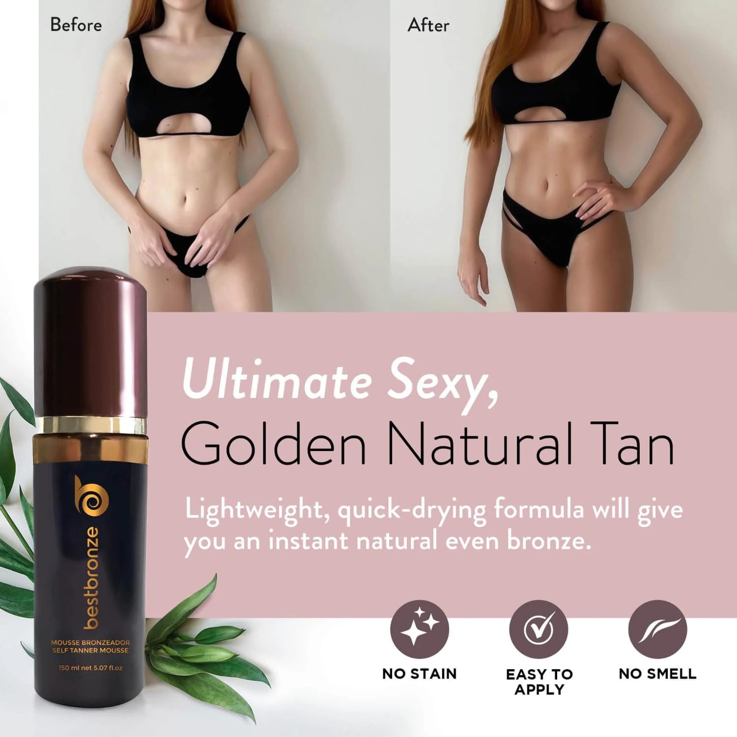 Best Bronze Tinted Self Tanner Foam texture close-up highlights lightweight formula