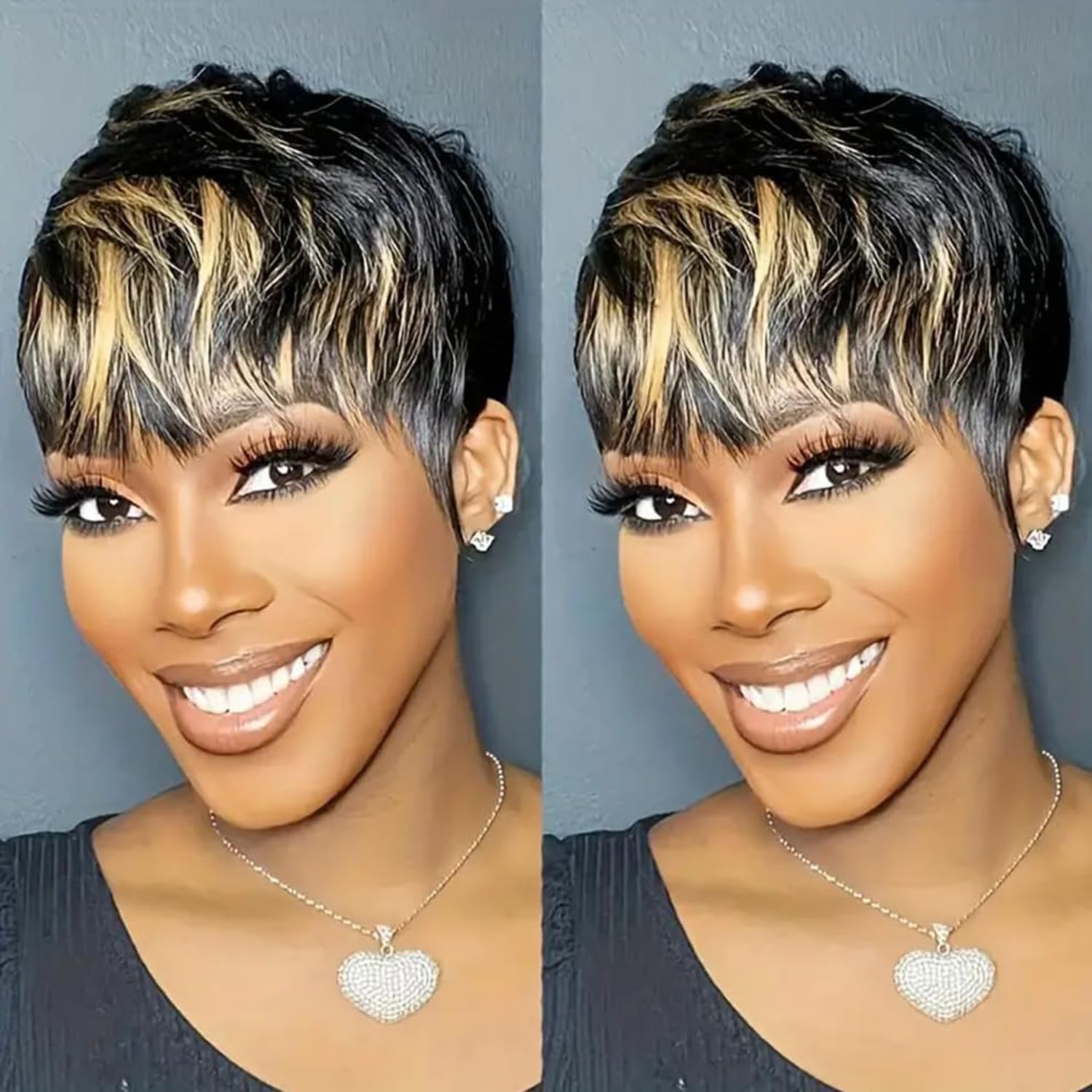 Besteffie Pixie Cut Wig front view highlights natural shine and soft texture.