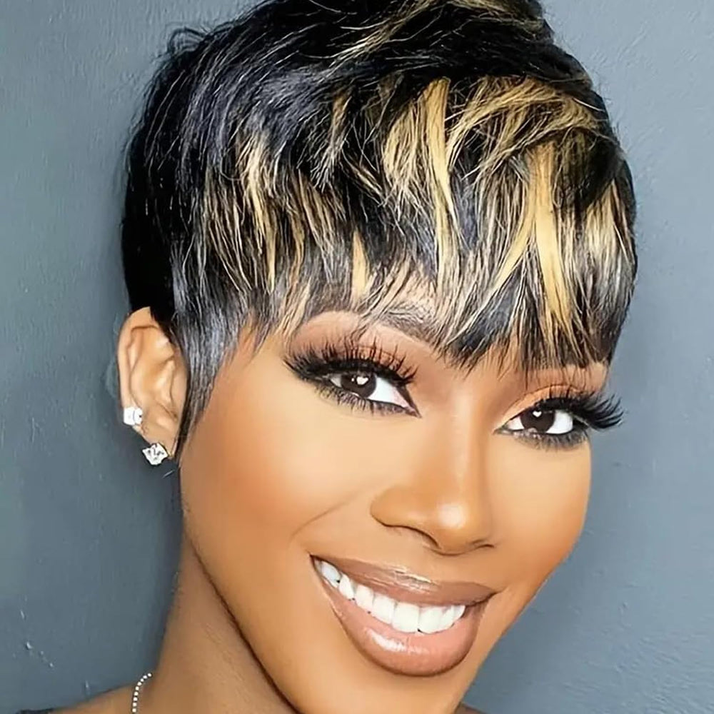 Besteffie Pixie Cut Wig glueless cap provides comfortable all-day wear.
