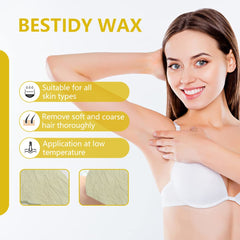 Bestidy hard wax beads application with spatula for smooth waxing