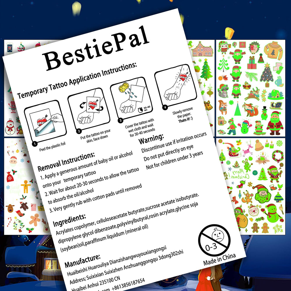 BestiePal luminous tattoos pre-cut sheets for simple sharing