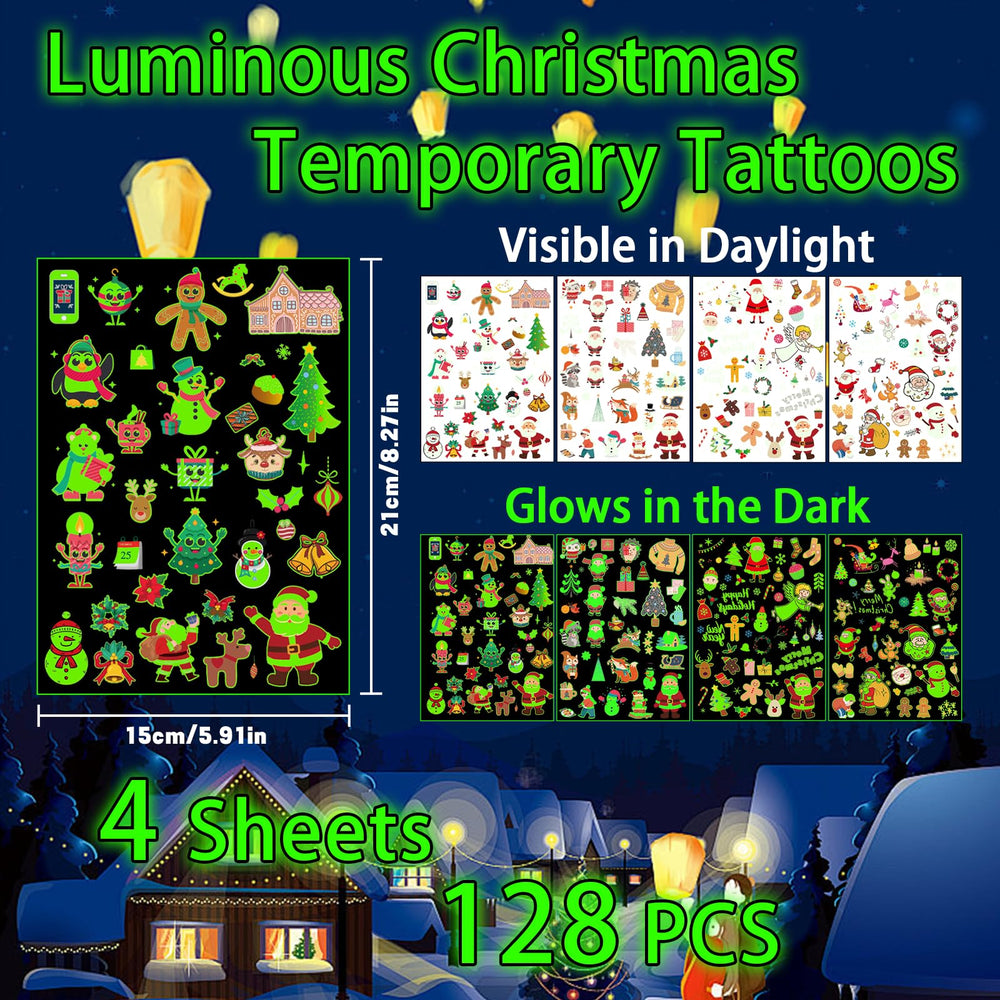 BestiePal luminous tattoos reindeer glow for nighttime party fun