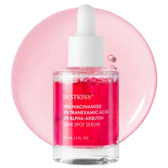 Bestkiss dark spot serum bottle showing targeted brightening for an even complexion.