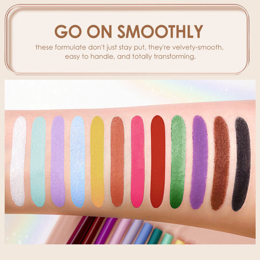 BestLand 12 Colors Eyeliner Set waterproof formula resists moisture for all-day wear.