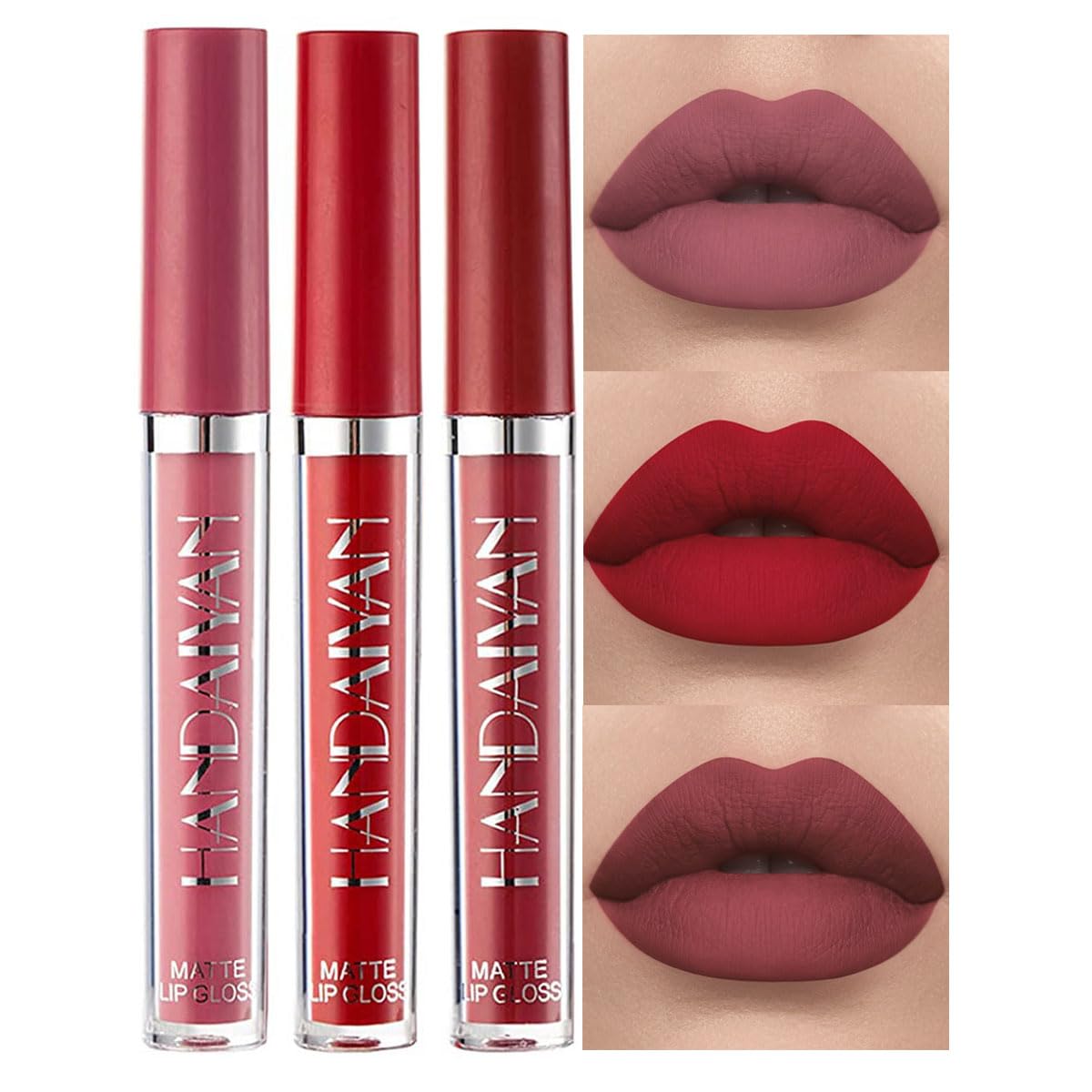 BestLand 3pc Matte Lip Gloss Set packaging showcases gift-ready presentation