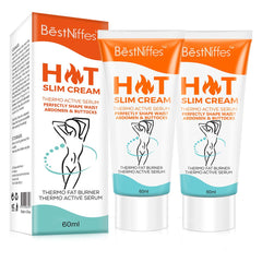 Bestniffes hot cream two-pack application on belly for a sculpted look