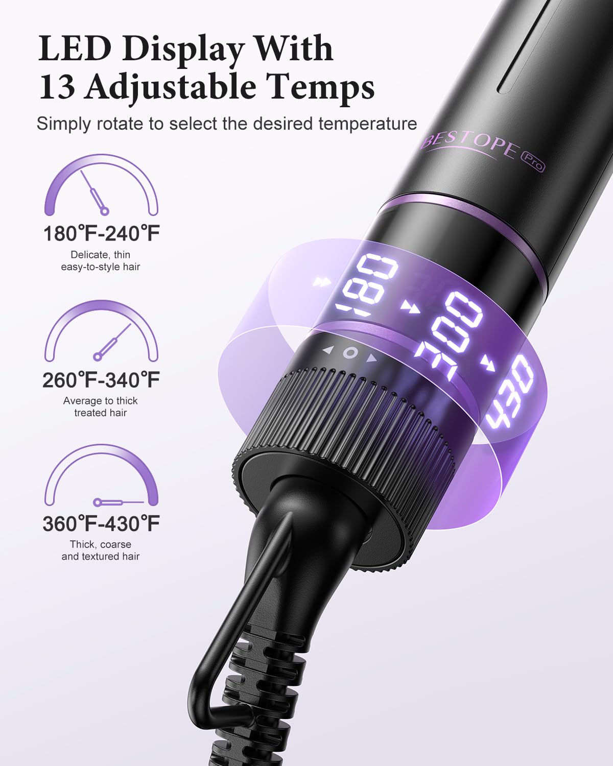 BESTOPE PRO 0.5-inch curling iron for tight curls and precision styling.